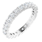 Platinum Asscher Natural Diamond Shared-Prong Eternity Band – 2.3x2.3 mm Stones