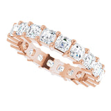 14K Gold Asscher Lab-Grown Diamond Shared-Prong Eternity Band – 3x3 mm Stones - Rose Gold - view 5