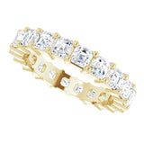 14K Gold Asscher Lab-Grown Diamond Shared-Prong Eternity Band – 3x3 mm Stones - Yellow Gold - view 5