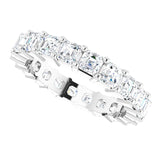Platinum Asscher Lab-Grown Diamond Shared-Prong Eternity Band – 3x3 mm Stones - view 5