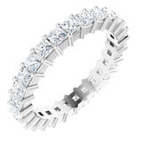 10K Gold Square Natural Diamond Shared-Prong Eternity Band – 2.25x2.25 mm Stones - White Gold