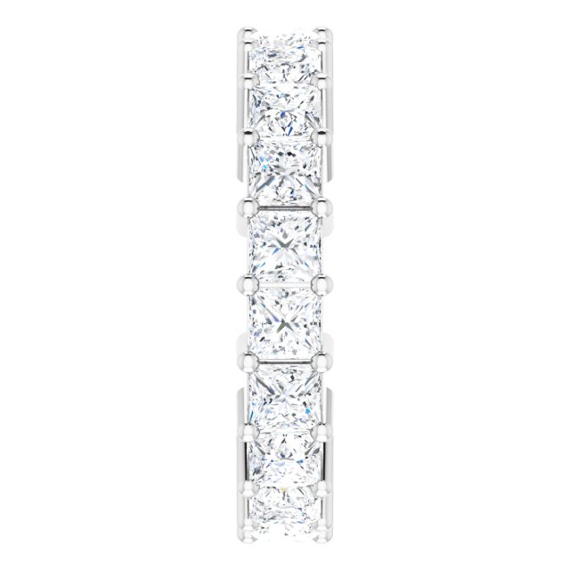 10K Gold Square Lab-Grown Diamond Shared-Prong Eternity Band – 3.25x3.25 mm Stones - White Gold - view 4