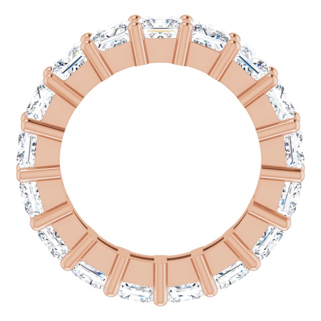 10K Gold Square Lab-Grown Diamond Shared-Prong Eternity Band – 3.75x3.75 mm Stones - Rose Gold - view 2