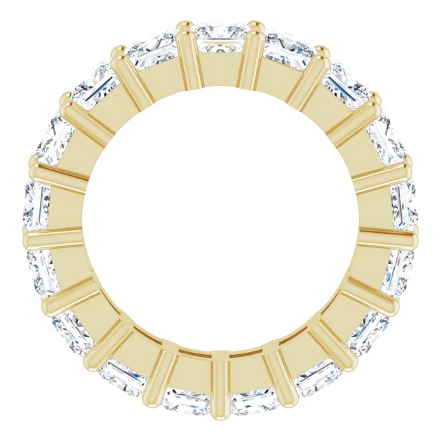14K Gold Square Lab-Grown Diamond Shared-Prong Eternity Band – 3.75x3.75 mm Stones - Yellow Gold - view 2