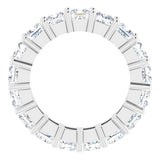 10K Gold Square Lab-Grown Diamond Shared-Prong Eternity Band – 3.75x3.75 mm Stones - White Gold - view 2