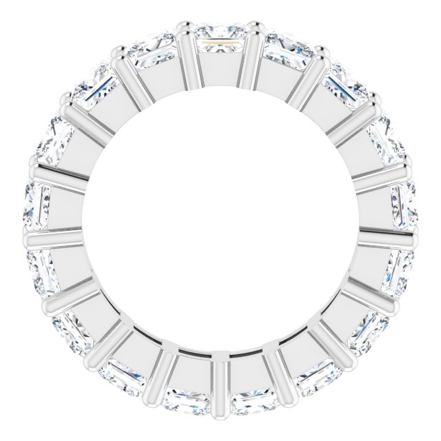 10K Gold Square Lab-Grown Diamond Shared-Prong Eternity Band – 3.75x3.75 mm Stones - White Gold - view 2