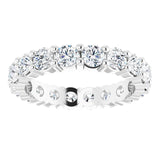 10K Gold Round Natural Diamond Shared-Prong Eternity Band – 3.2 mm Stones - White Gold - view 3