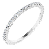 10K Gold Round Lab-Grown Diamond Shared-Prong Eternity Band – 1 mm Stones - White Gold
