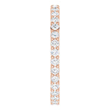 10K Gold Round Natural Diamond Shared-Prong Eternity Band – 1.7 mm Stones - Rose Gold - view 4