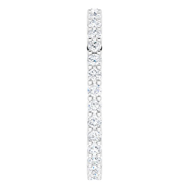 10K Gold Round Natural Diamond Shared-Prong Eternity Band – 1.7 mm Stones - White Gold - view 4