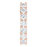 10K Gold Round Lab-Grown Diamond Shared-Prong Eternity Band – 3.5 mm Stones - Rose Gold - view 4