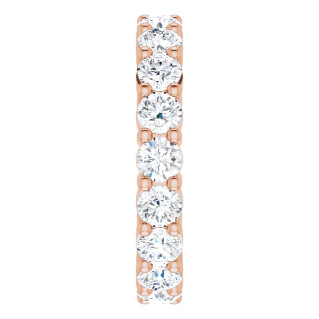 10K Gold Round Natural Diamond Shared-Prong Eternity Band – 3.5 mm Stones - Rose Gold - view 4