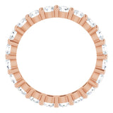 10K Gold Round Lab-Grown Diamond Shared-Prong Eternity Band – 3 mm Stones - Rose Gold - view 2