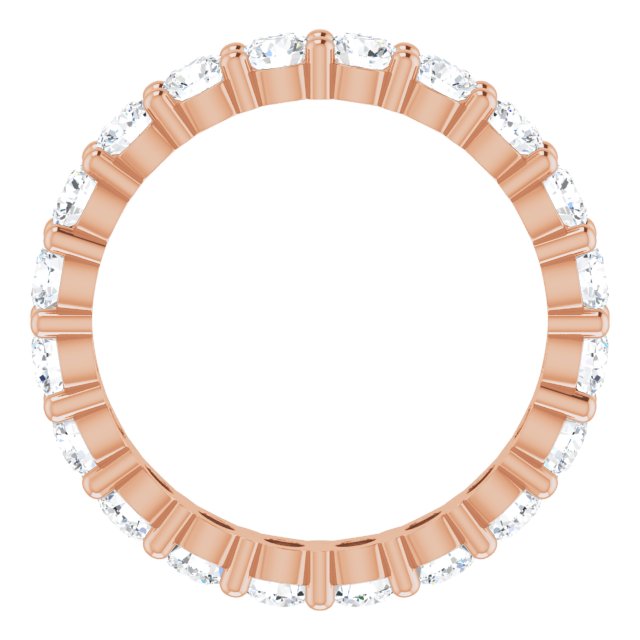 10K Gold Round Lab-Grown Diamond Shared-Prong Eternity Band – 3 mm Stones - Rose Gold - view 2