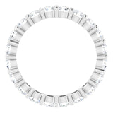 10K Gold Round Lab-Grown Diamond Shared-Prong Eternity Band – 3 mm Stones - White Gold - view 2