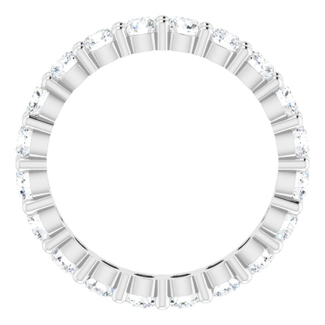 10K Gold Round Natural Diamond Shared-Prong Eternity Band – 3 mm Stones - White Gold - view 2