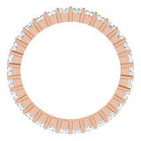 10K Gold Square Lab-Grown Diamond Shared-Prong Eternity Band – 2x2 mm Stones - Rose Gold - view 2