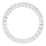 10K Gold Square Natural Diamond Shared-Prong Eternity Band – 2x2 mm Stones - White Gold - view 2