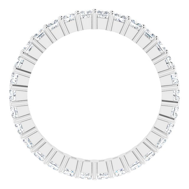 10K Gold Square Natural Diamond Shared-Prong Eternity Band – 2x2 mm Stones - White Gold - view 2