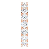 10K Gold Round Natural Diamond Shared-Prong Eternity Band – 3.2 mm Stones - Rose Gold - view 4