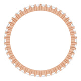 10K Gold Round Lab-Grown Diamond Shared-Prong Eternity Band – 1.3 mm Stones - Rose Gold - view 2