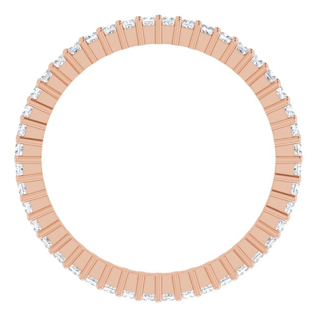 10K Gold Square Lab-Grown Diamond Shared-Prong Eternity Band – 1.25x1.25 mm Stones - Rose Gold - view 2