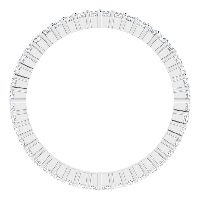 10K Gold Square Lab-Grown Diamond Shared-Prong Eternity Band – 1.25x1.25 mm Stones - White Gold - view 2