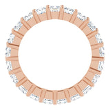 10K Gold Square Lab-Grown Diamond Shared-Prong Eternity Band – 3x3 mm Stones - Rose Gold - view 2