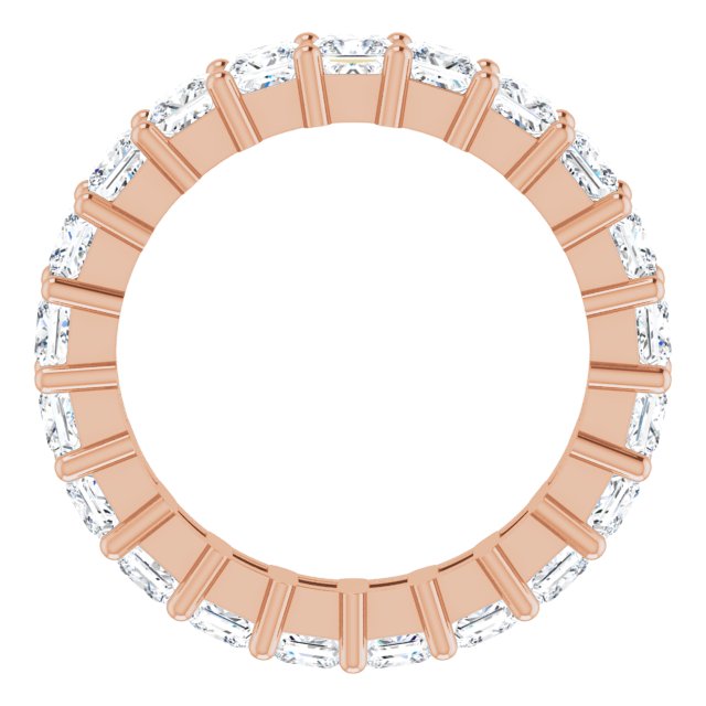10K Gold Square Lab-Grown Diamond Shared-Prong Eternity Band – 3x3 mm Stones - Rose Gold - view 2
