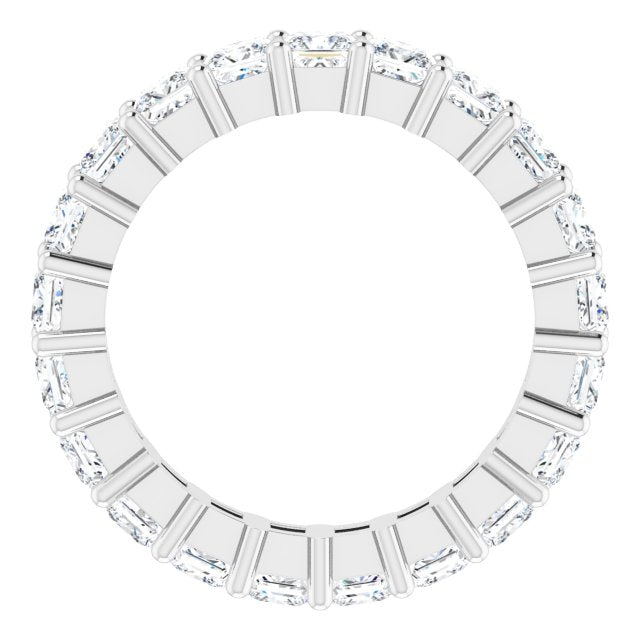 10K Gold Square Lab-Grown Diamond Shared-Prong Eternity Band – 3x3 mm Stones - White Gold - view 2