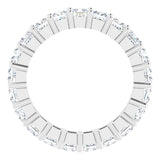 10K Gold Square Natural Diamond Shared-Prong Eternity Band – 3x3 mm Stones - White Gold - view 2
