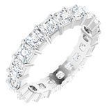 14K Gold Asscher Lab-Grown Diamond Shared-Prong Eternity Band – 3x3 mm Stones - White Gold