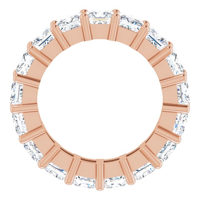 10K Gold Square Natural Diamond Shared-Prong Eternity Band – 4x4 mm Stones - Rose Gold - view 2