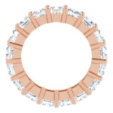 10K Gold Square Lab-Grown Diamond Shared-Prong Eternity Band – 4x4 mm Stones - Rose Gold - view 2