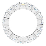 10K Gold Square Lab-Grown Diamond Shared-Prong Eternity Band – 4x4 mm Stones - White Gold - view 2