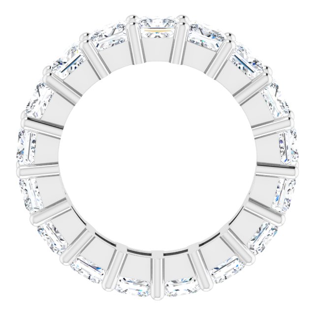 10K Gold Square Lab-Grown Diamond Shared-Prong Eternity Band – 4x4 mm Stones - White Gold - view 2