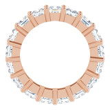 10K Gold Square Lab-Grown Diamond Shared-Prong Eternity Band – 3.75x3.75 mm Stones - Rose Gold - view 2
