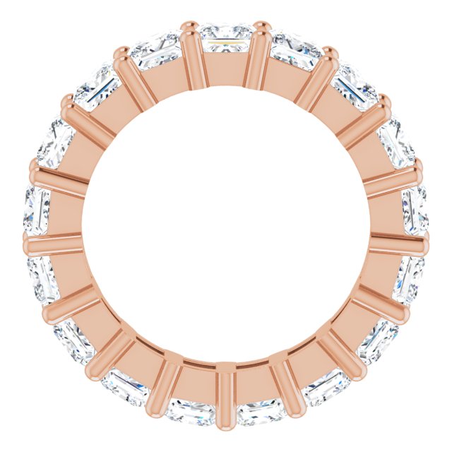 10K Gold Square Natural Diamond Shared-Prong Eternity Band – 3.75x3.75 mm Stones - Rose Gold - view 2