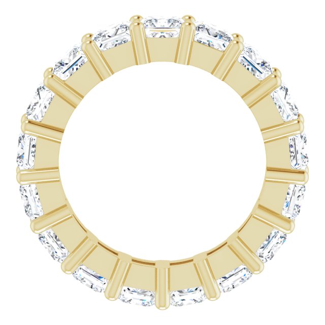 10K Gold Square Lab-Grown Diamond Shared-Prong Eternity Band – 3.75x3.75 mm Stones - Yellow Gold - view 2