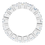 10K Gold Square Lab-Grown Diamond Shared-Prong Eternity Band – 3.75x3.75 mm Stones - White Gold - view 2