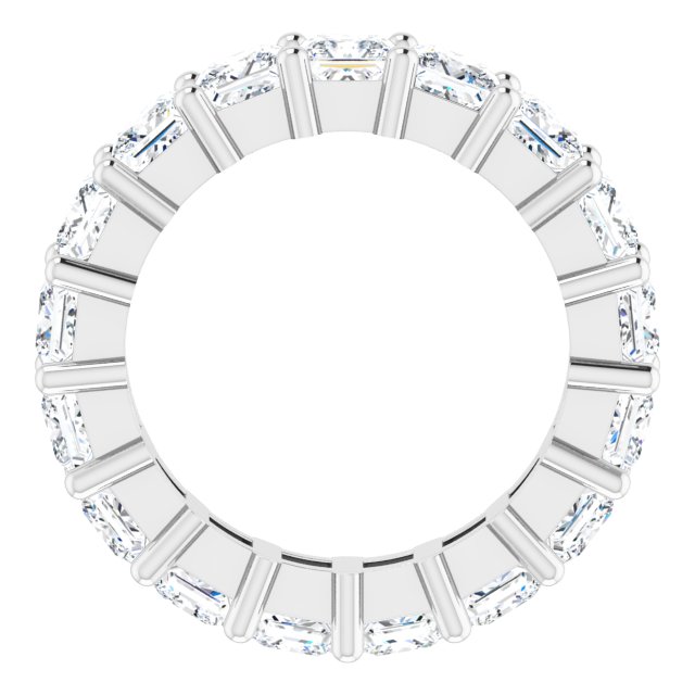 10K Gold Square Lab-Grown Diamond Shared-Prong Eternity Band – 3.75x3.75 mm Stones - White Gold - view 2