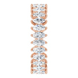 14K Gold Marquise Natural Diamond Shared-Prong Eternity Band – 4x2 mm Stones - Rose Gold - view 4