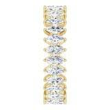 14K Gold Marquise Natural Diamond Shared-Prong Eternity Band – 4x2 mm Stones - Yellow Gold - view 4