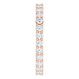 10K Gold Round Natural Diamond Shared-Prong Eternity Band – 2 mm Stones - Rose Gold - view 4