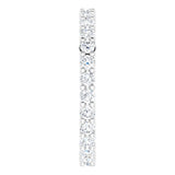 10K Gold Round Natural Diamond Shared-Prong Eternity Band – 2 mm Stones - White Gold - view 4