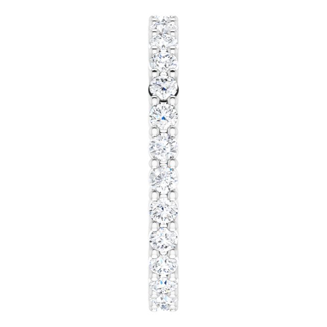 10K Gold Round Natural Diamond Shared-Prong Eternity Band – 2 mm Stones - White Gold - view 4