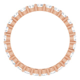 10K Gold Round Lab-Grown Diamond Shared-Prong Eternity Band – 2.25 mm Stones - Rose Gold - view 2