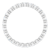 10K Gold Round Natural Diamond Shared-Prong Eternity Band – 2.25 mm Stones - White Gold - view 2