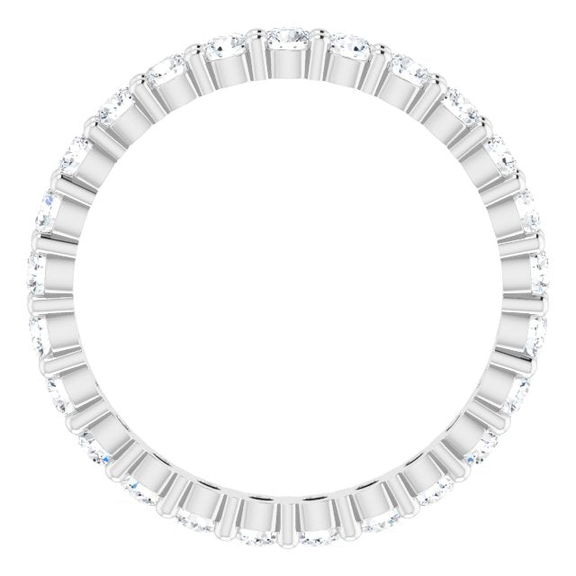 10K Gold Round Lab-Grown Diamond Shared-Prong Eternity Band – 2.25 mm Stones - White Gold - view 2