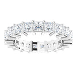 10K Gold Square Lab-Grown Diamond Shared-Prong Eternity Band – 3x3 mm Stones - White Gold - view 3
